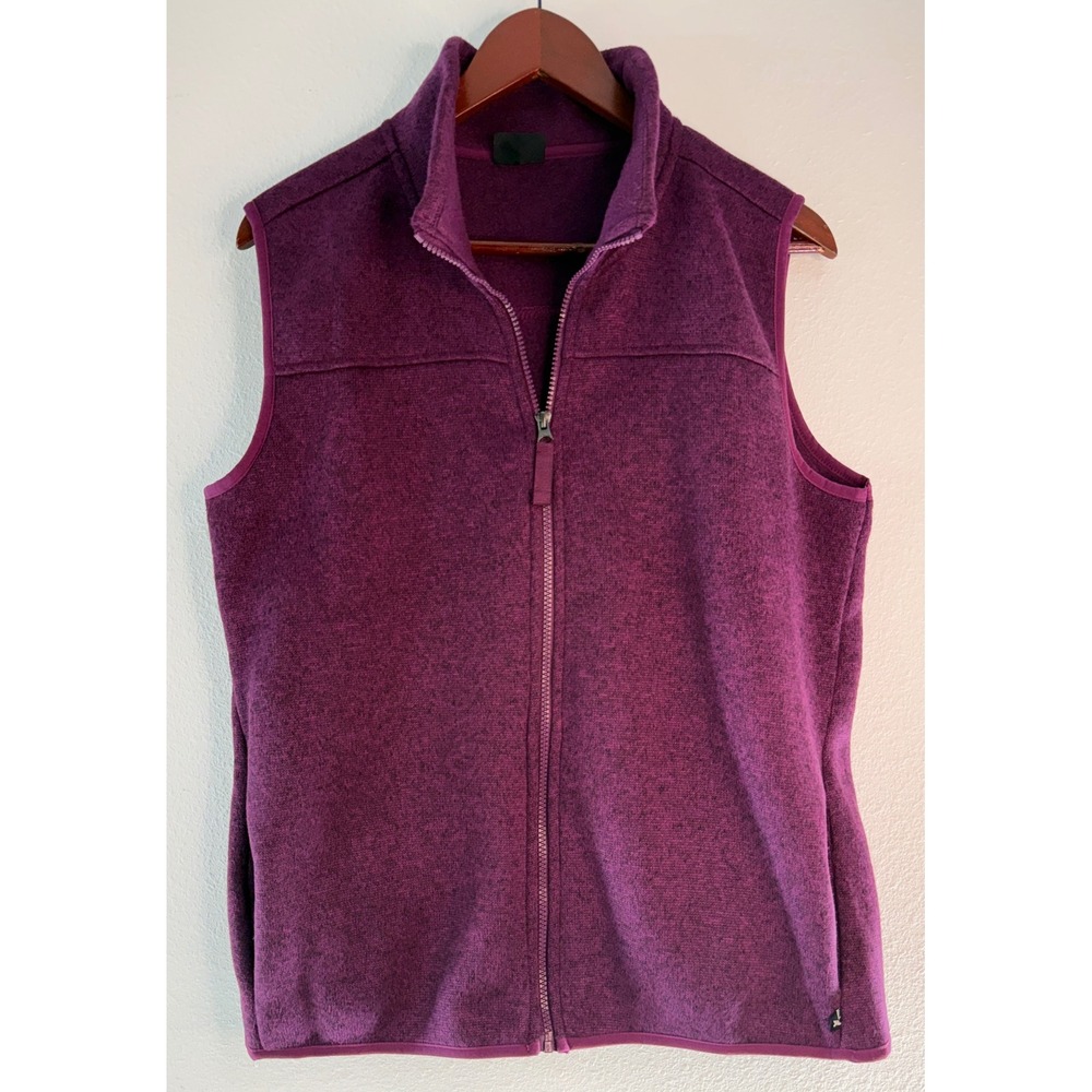 Eddie Bauer Purple Marled Fleece Vest Full Zip Outdoor Gorpcore Hiking Large